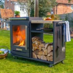 BBQube Outdoor Wood Burning Grill & Heater - Log Store